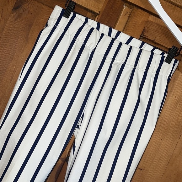NWT Soft Surroundings Blue & White Striped Cotton Stretch Ankle Pants XS - Picture 9 of 15